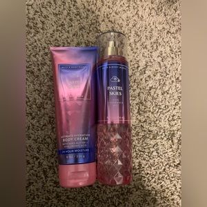 New bath and body works pastel skies 2 piece set